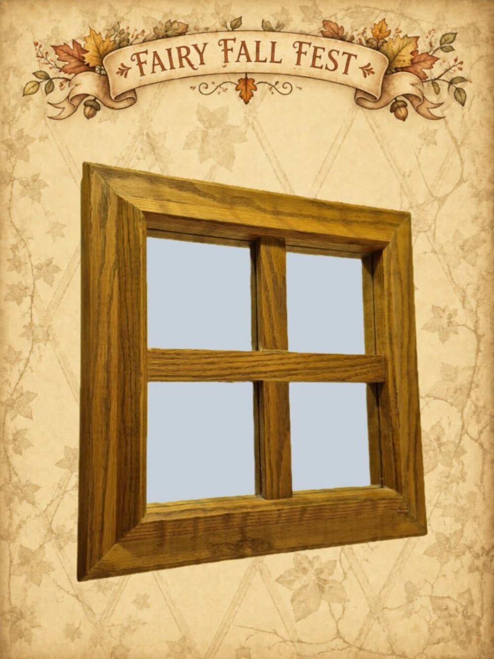 Hearth Happenings 🏠🧚‍♂️ Vintage Handmade Oak Windowpane Mirror 15"